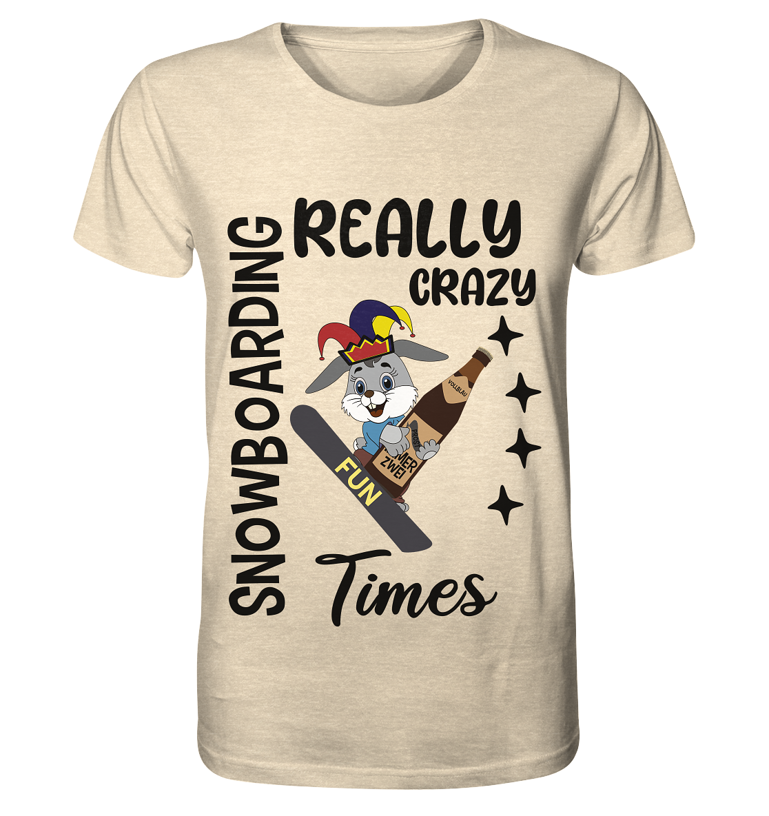 Snowboarding, really crazy, Osterhase mit Bierflasche - Organic Shirt