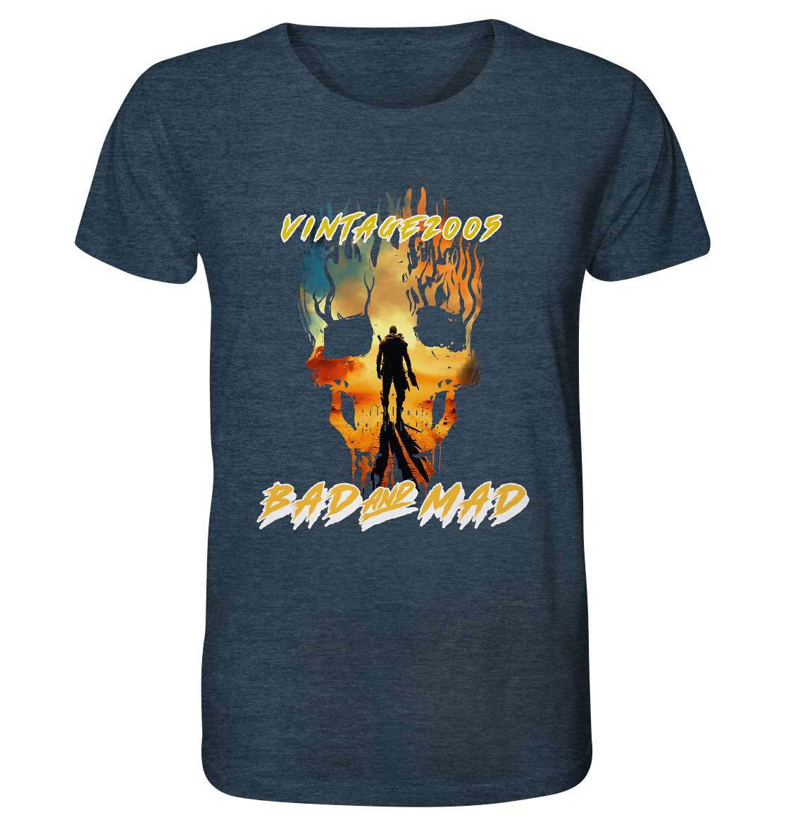 Vintage 2005- BAD AND MAD, streetwear, casual style - Organic Shirt (meliert)
