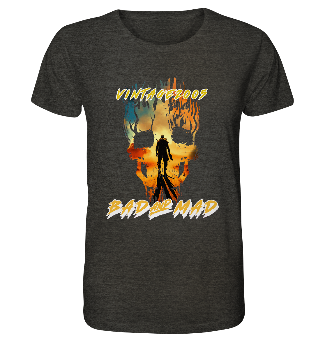 Vintage 2005- BAD AND MAD, streetwear, casual style - Organic Shirt (meliert)