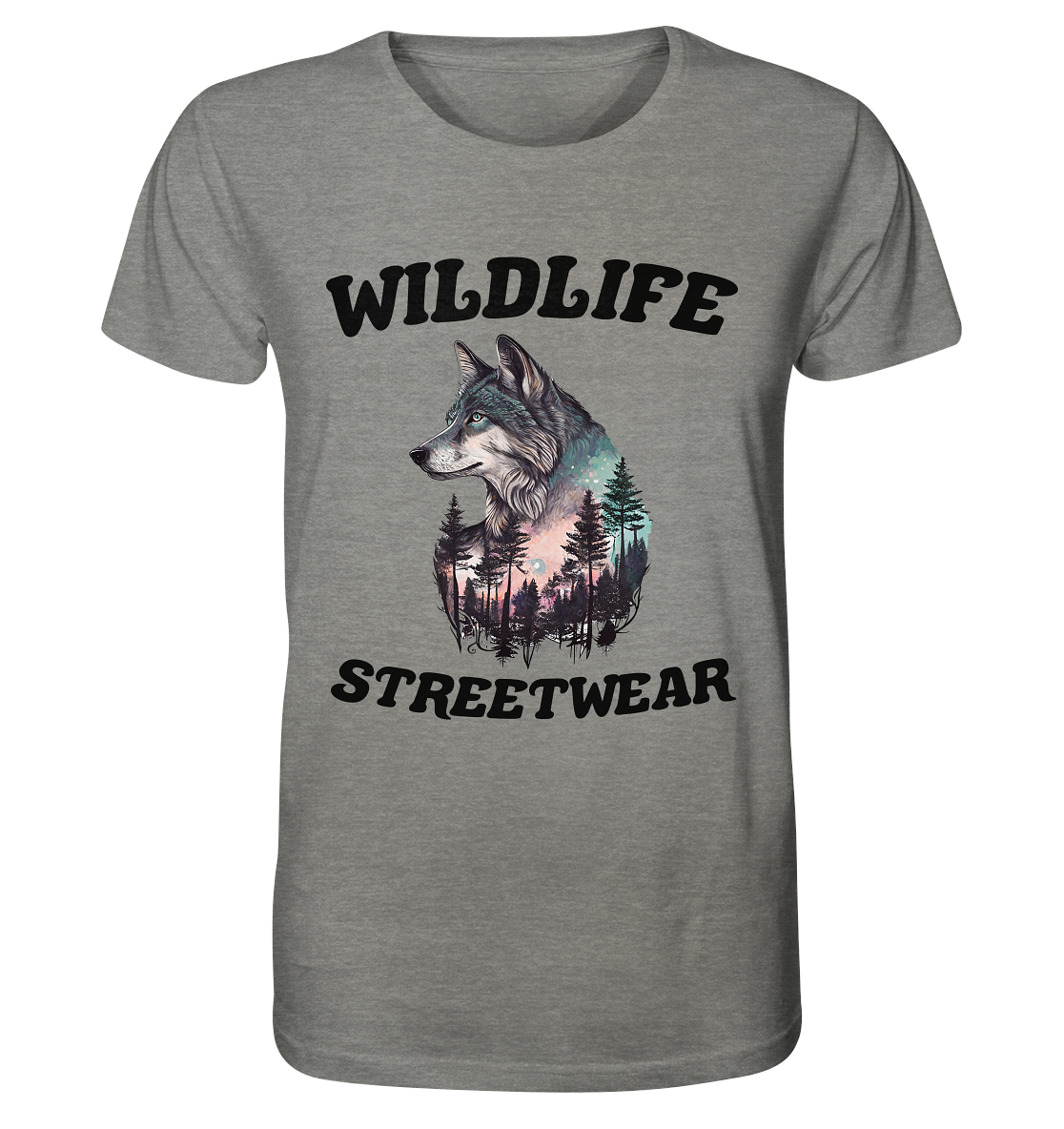 Streetwear Wildlife Design - Organic Shirt (meliert)