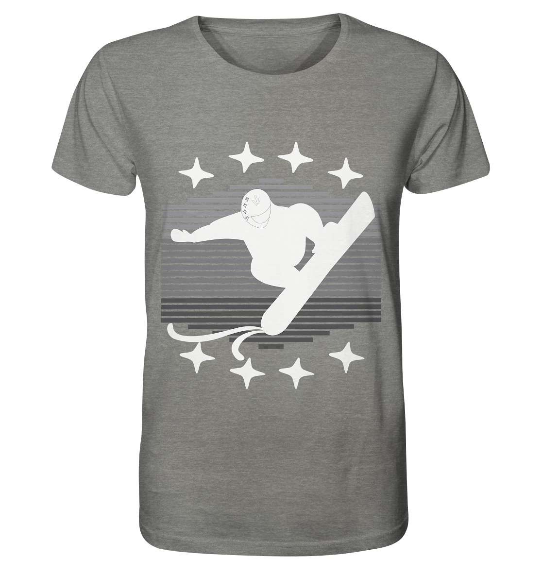 Snowboarder, Apres- Ski, Party danach, Piste - Organic Shirt (meliert)