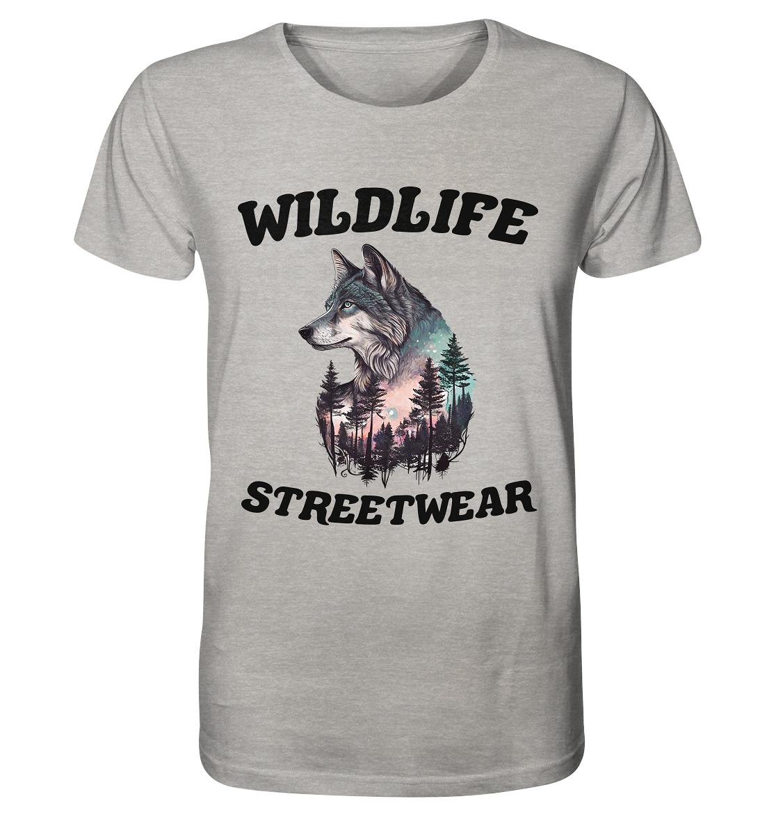 Streetwear Wildlife Design - Organic Shirt (meliert)
