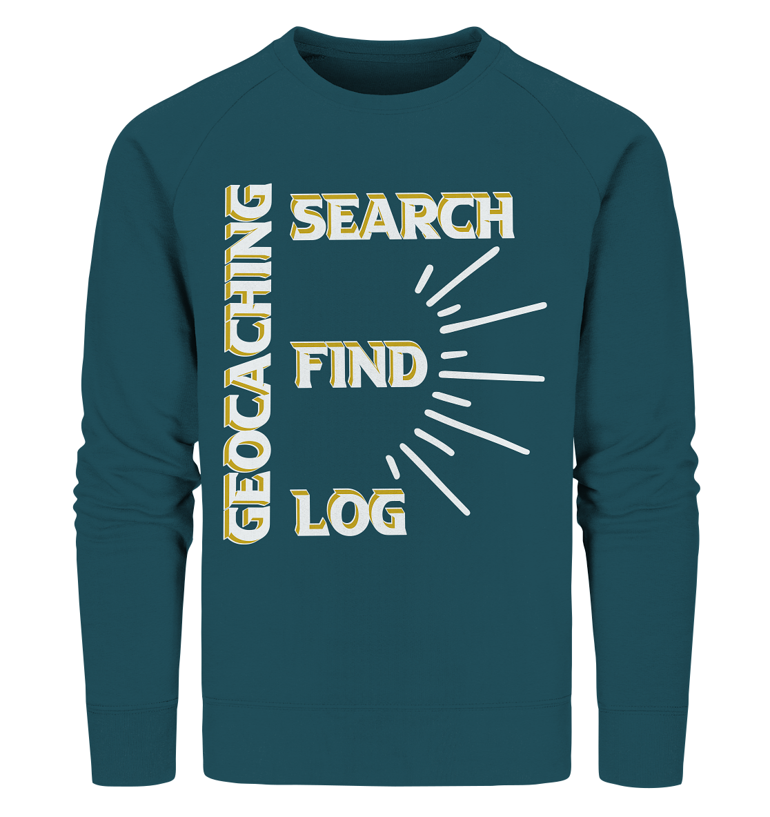 Geocaching-SEARCH-FIND-LOG, Cache Helles Disign - Organic Sweatshirt