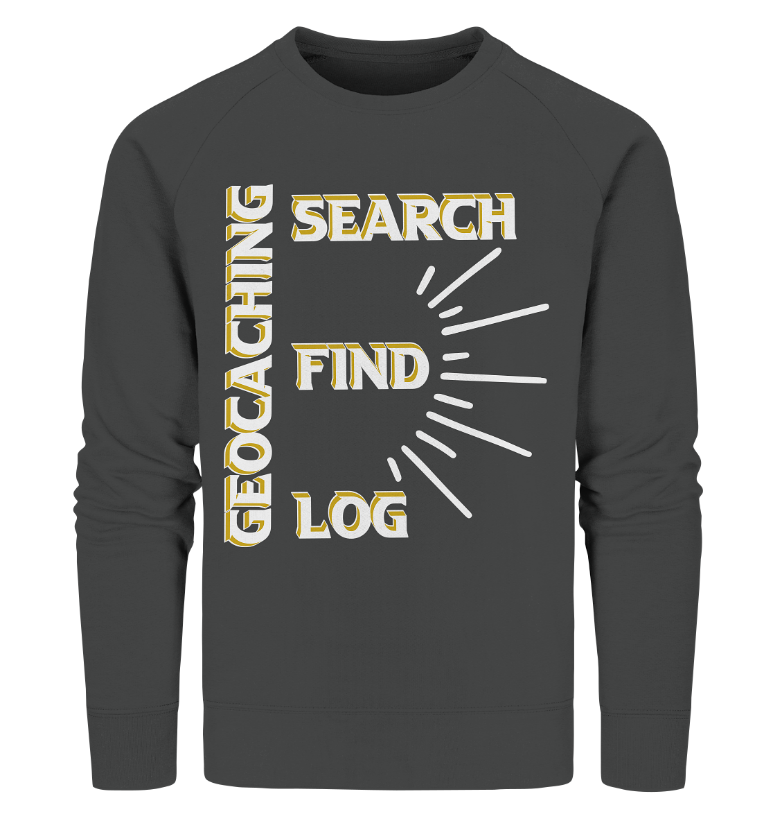 Geocaching-SEARCH-FIND-LOG, Cache Helles Disign - Organic Sweatshirt