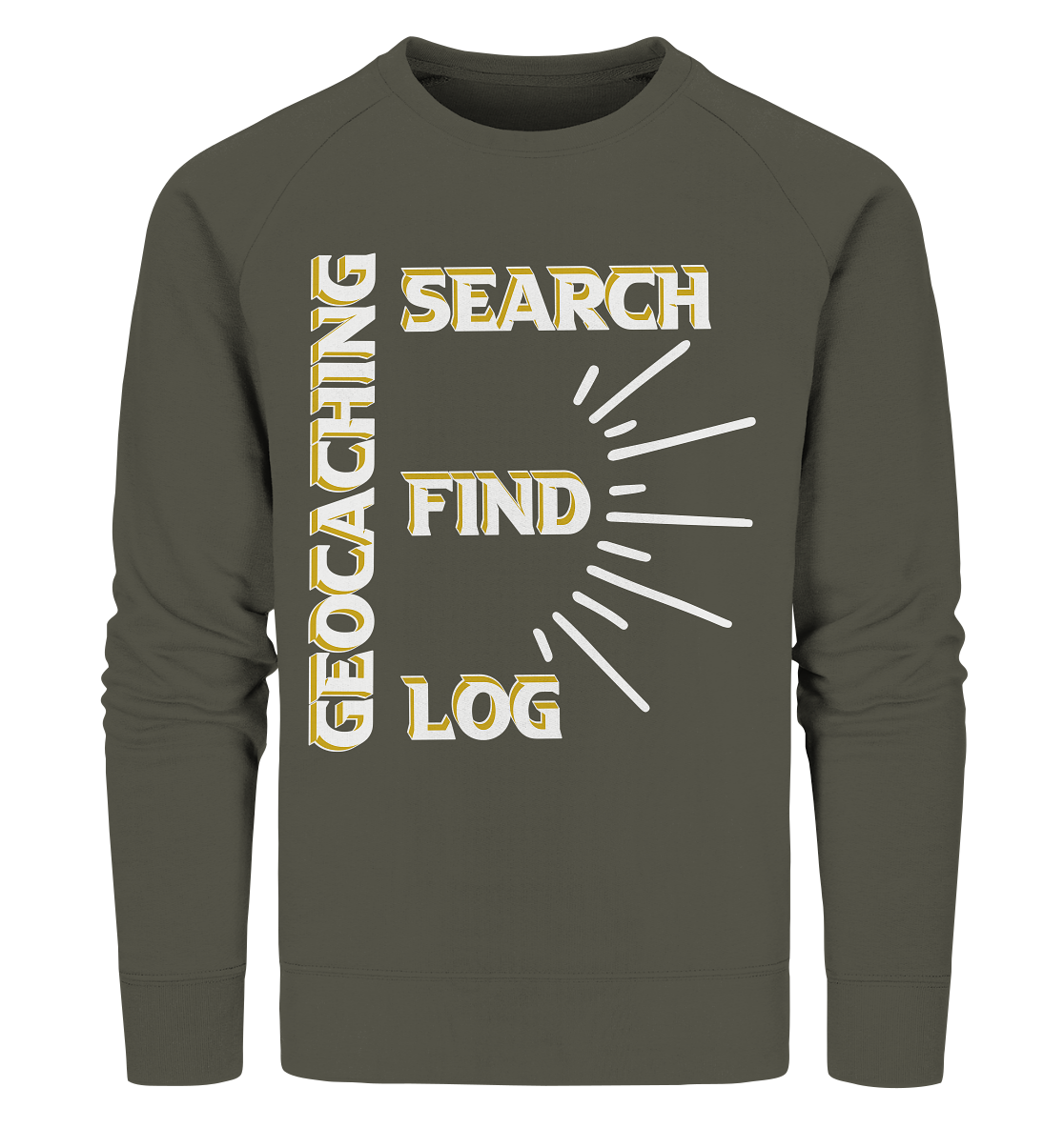 Geocaching-SEARCH-FIND-LOG, Cache Helles Disign - Organic Sweatshirt