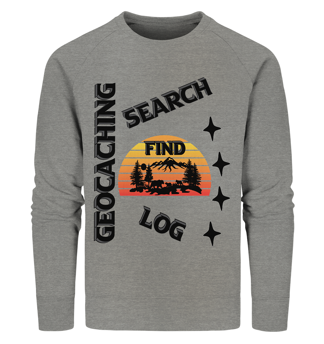 Geocaching, Suchen, Finden und Log, Geocache Schwarzes Design - Organic Sweatshirt