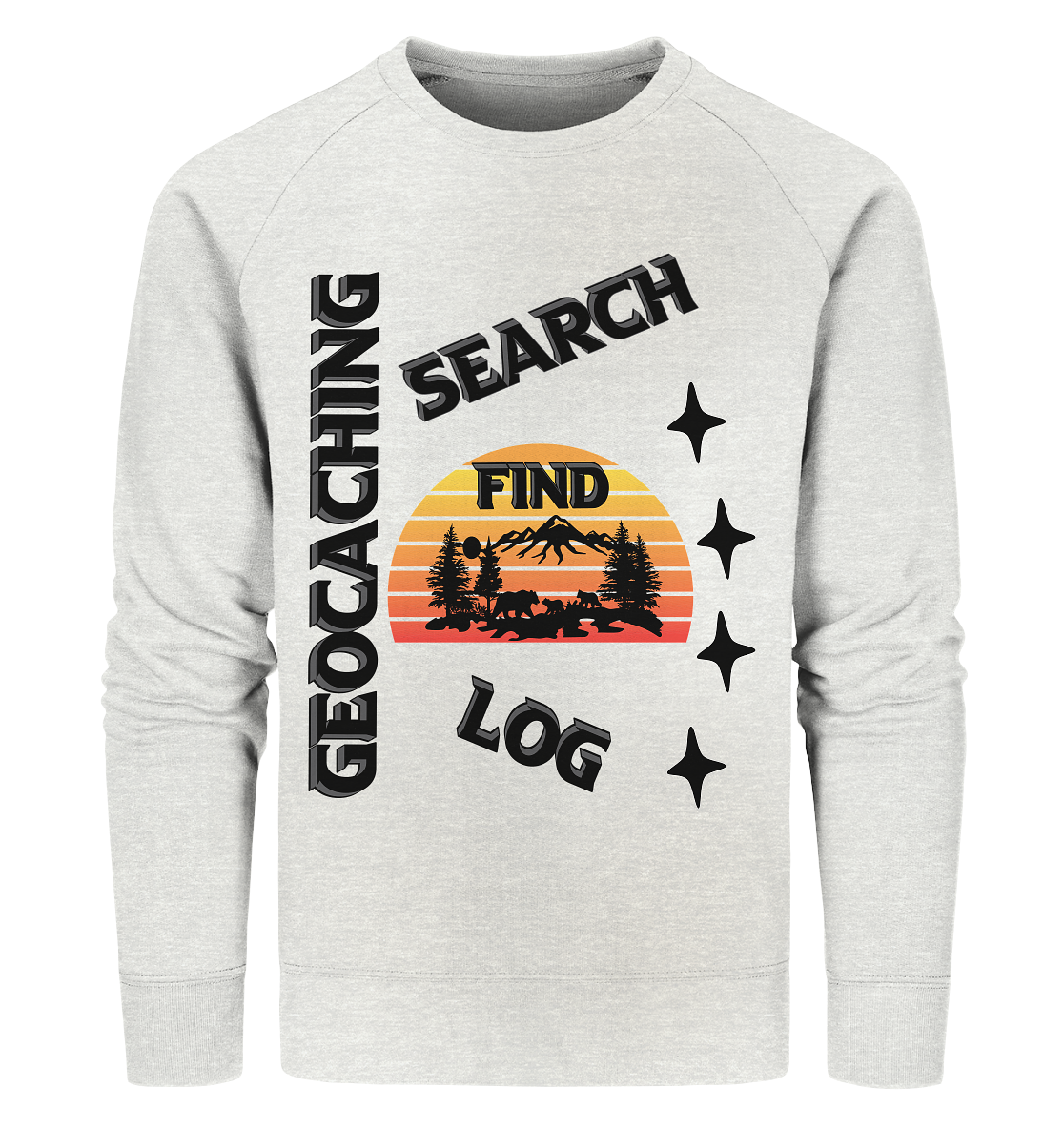 Geocaching, Suchen, Finden und Log, Geocache Schwarzes Design - Organic Sweatshirt