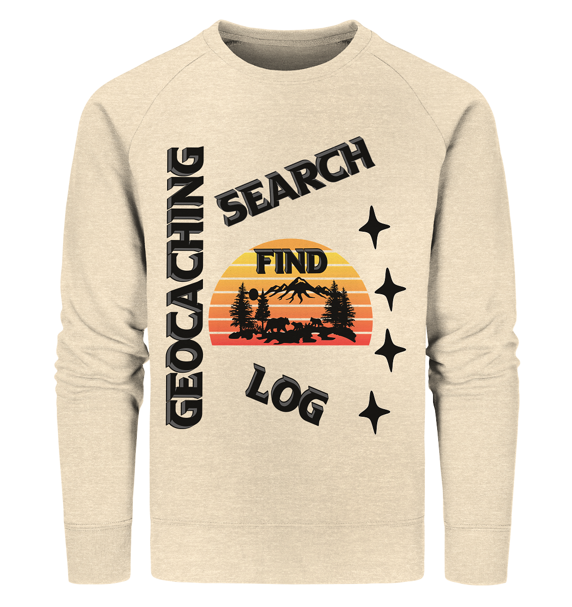 Geocaching, Suchen, Finden und Log, Geocache Schwarzes Design - Organic Sweatshirt