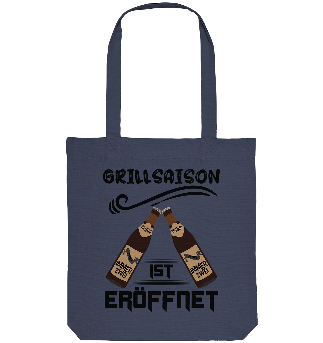 Grillsaison ist eröffnet, Grillen, Party, Feiern, Schwarzes Design - Organic Tote-Bag