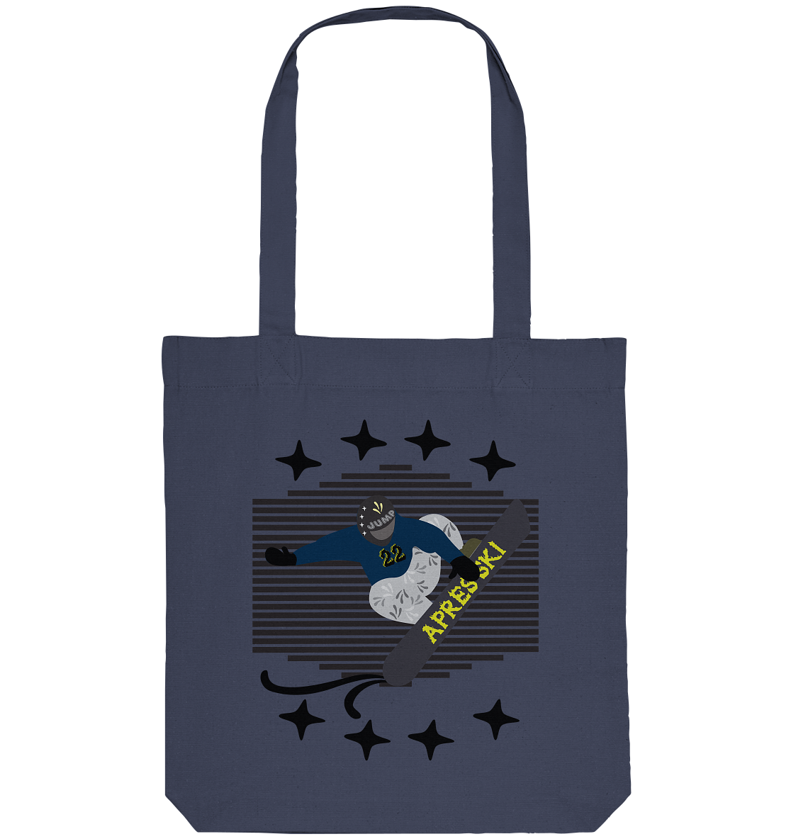 Snowboarding, Apres- Ski, Snowboard, - Organic Tote-Bag