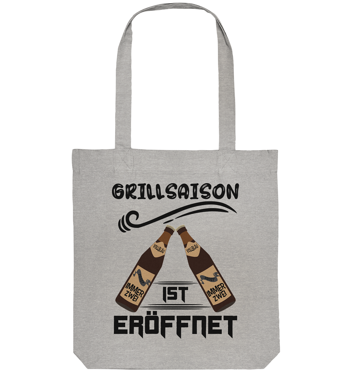 Grillsaison ist eröffnet, Grillen, Party, Feiern, Schwarzes Design - Organic Tote-Bag