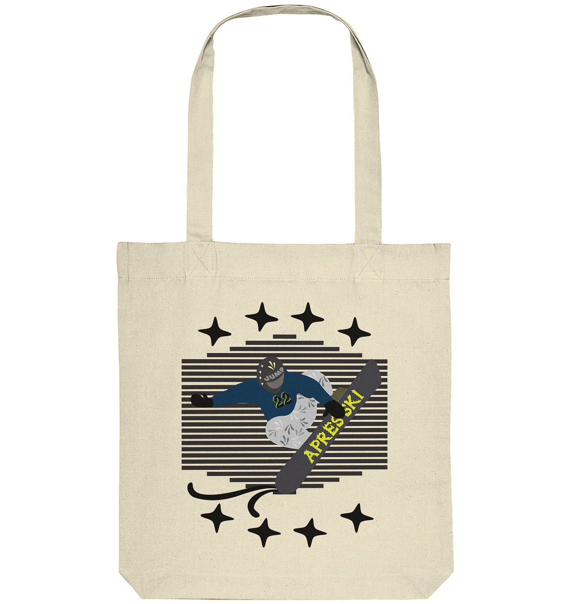 Snowboarding, Apres- Ski, Snowboard, - Organic Tote-Bag