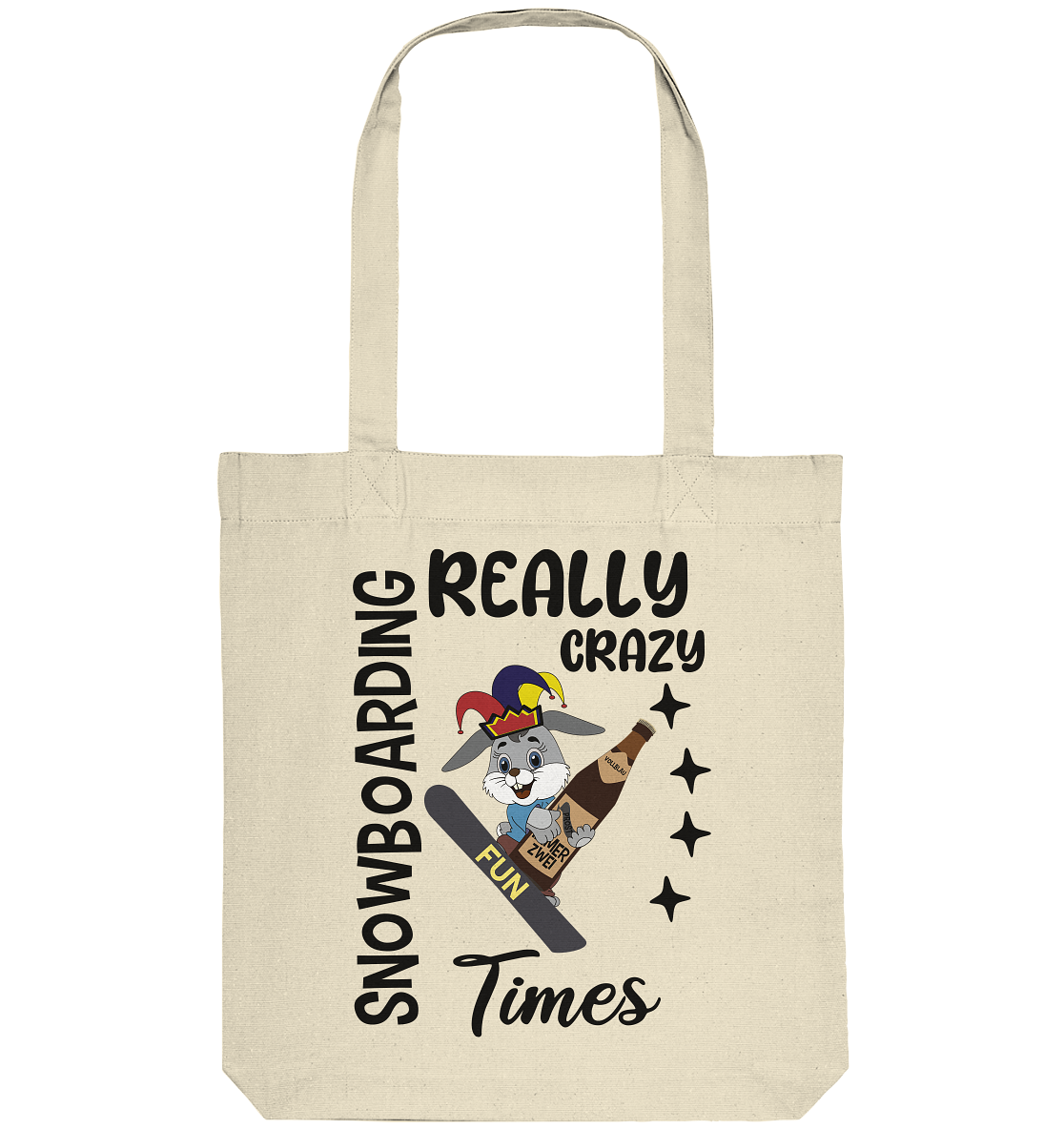 Snowboarding, really crazy, Osterhase mit Bierflasche - Organic Tote-Bag