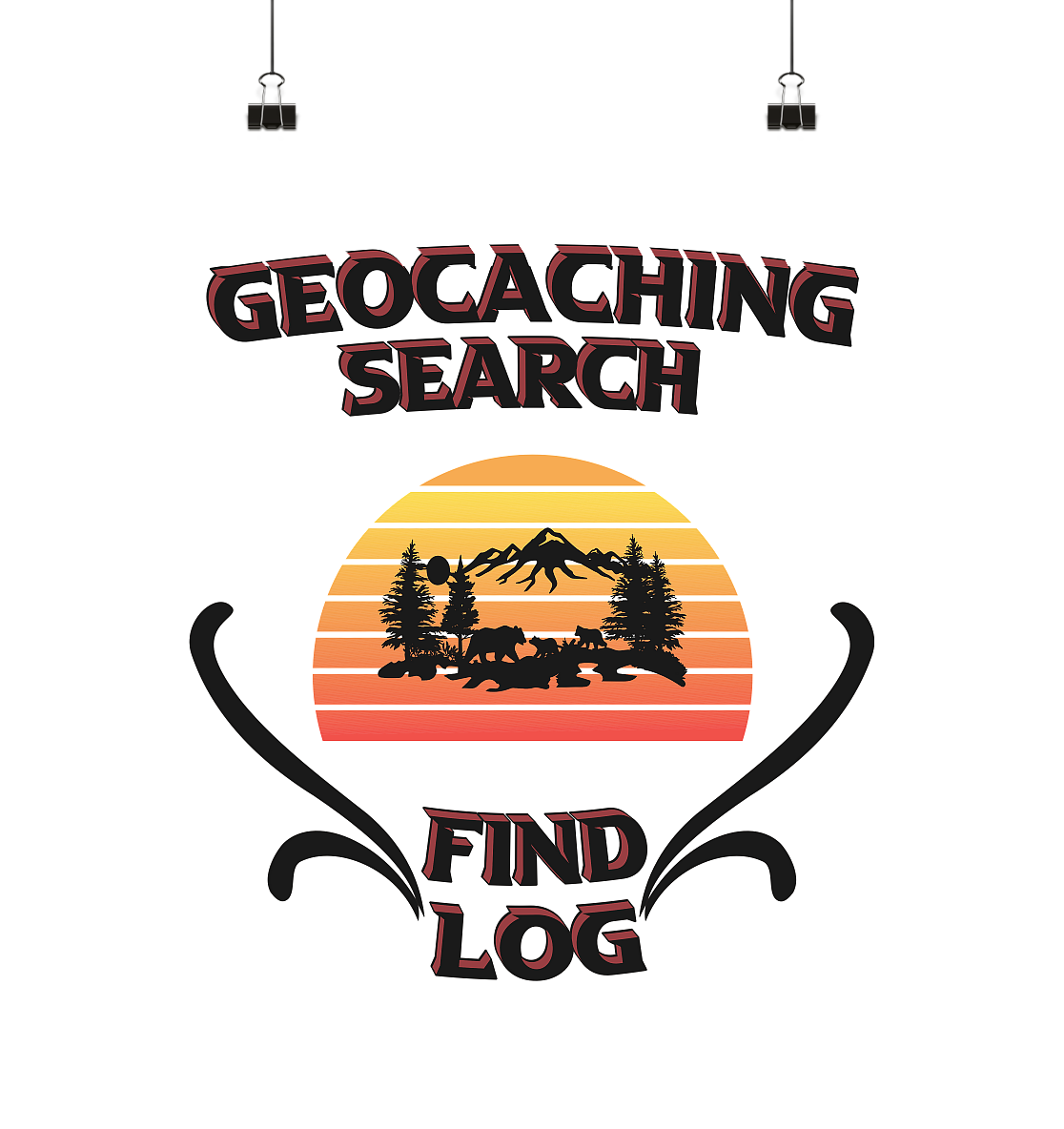 Geocaching, Suchen, Finden und Log, Geocaches - Poster Din A1 (hoch)