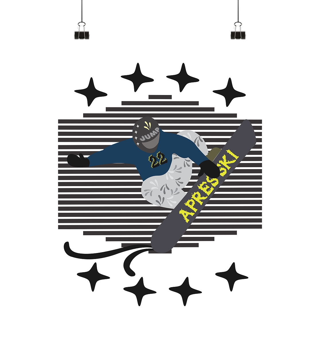 Snowboarding, Apres- Ski, Snowboard, - Poster Din A1 (hoch)