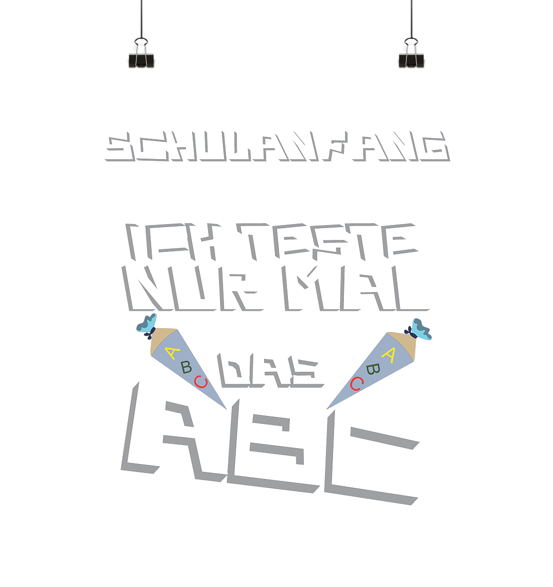 Schulanfang, Einschulung, Zuckettüte - Poster Din A2 (hoch)
