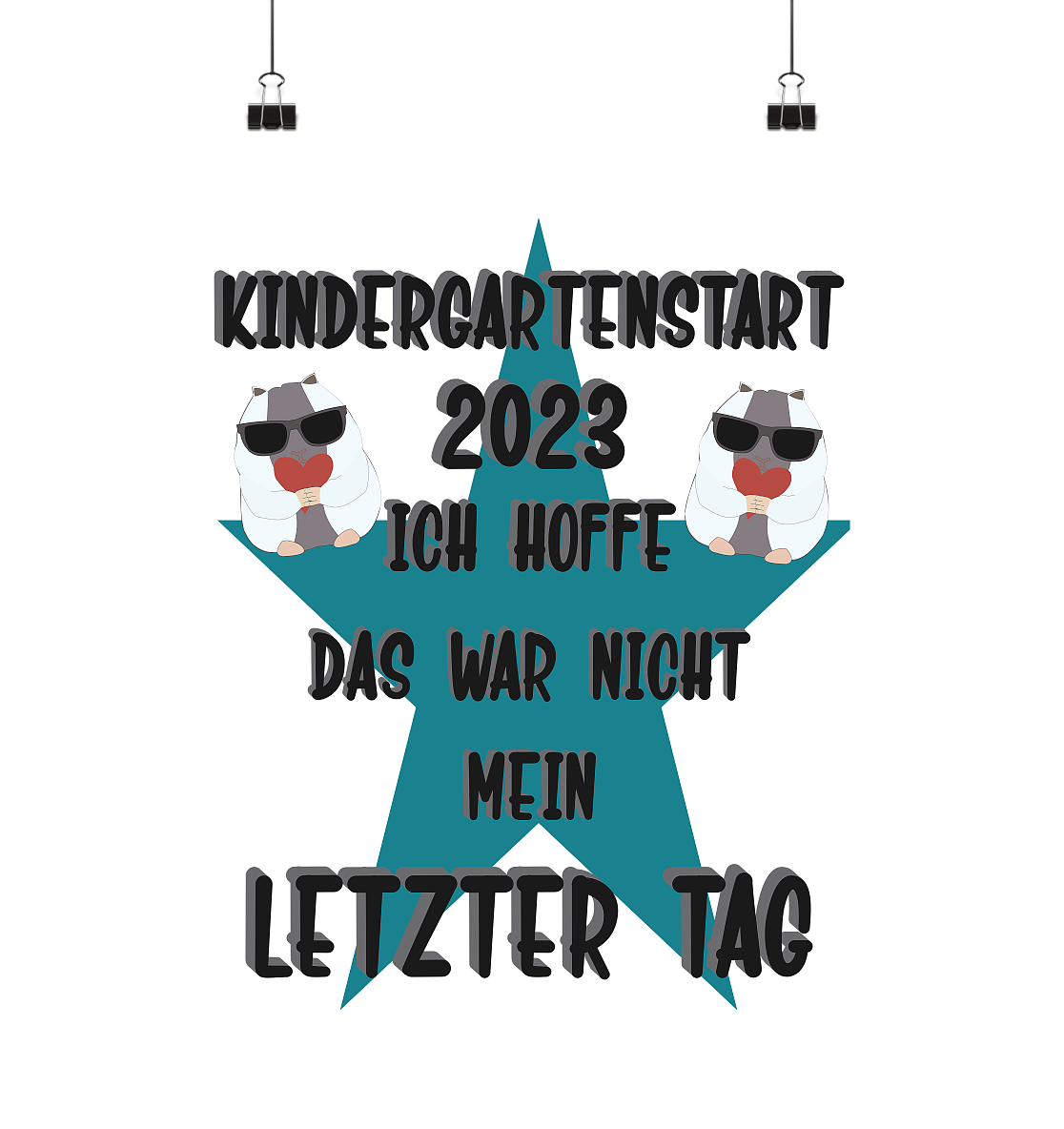 Kindergartenstart 2023, Kiga, Kindergarten Kopie - Poster Din A2 (hoch)