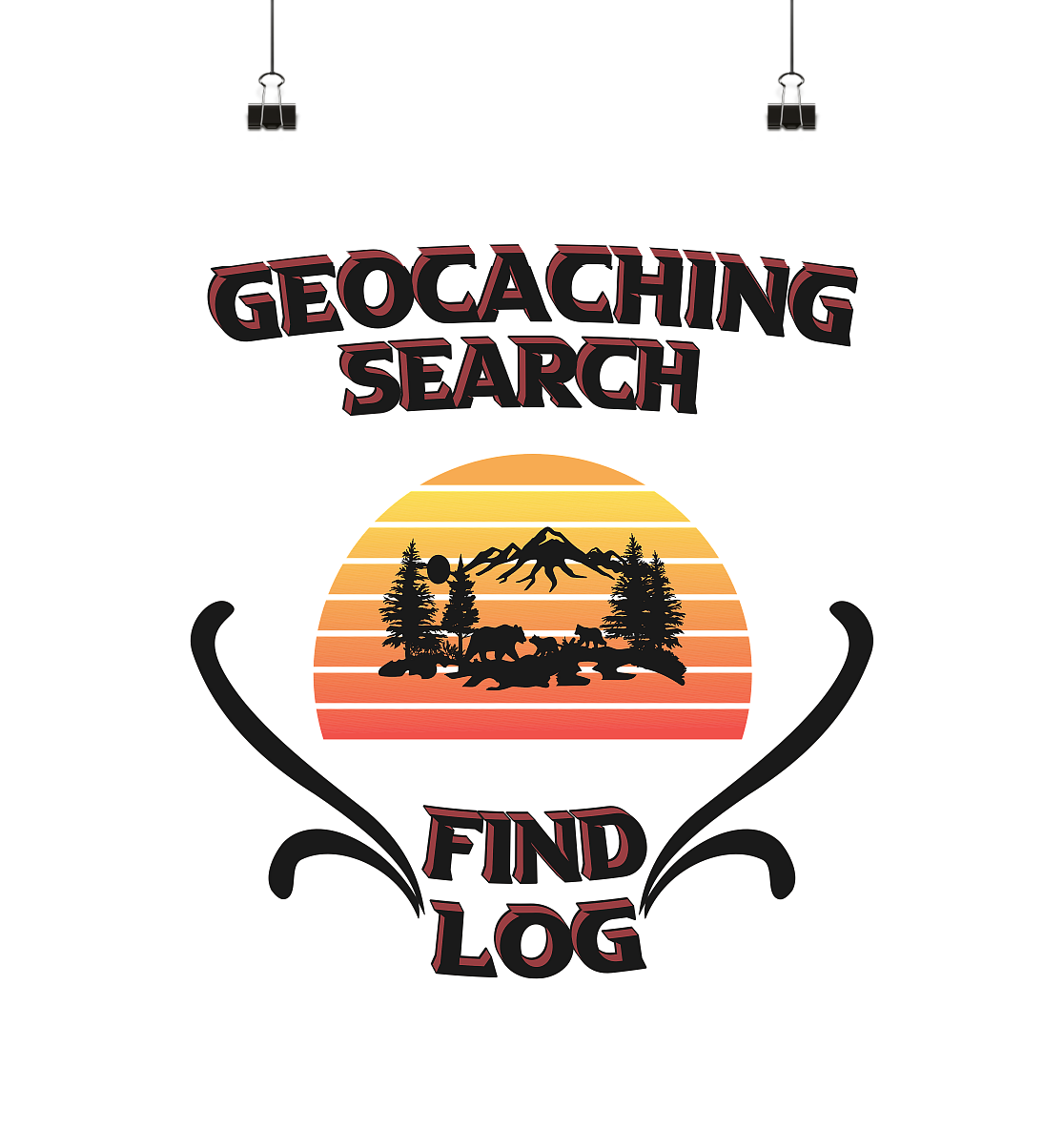 Geocaching, Suchen, Finden und Log, Geocaches - Poster Din A2 (hoch)