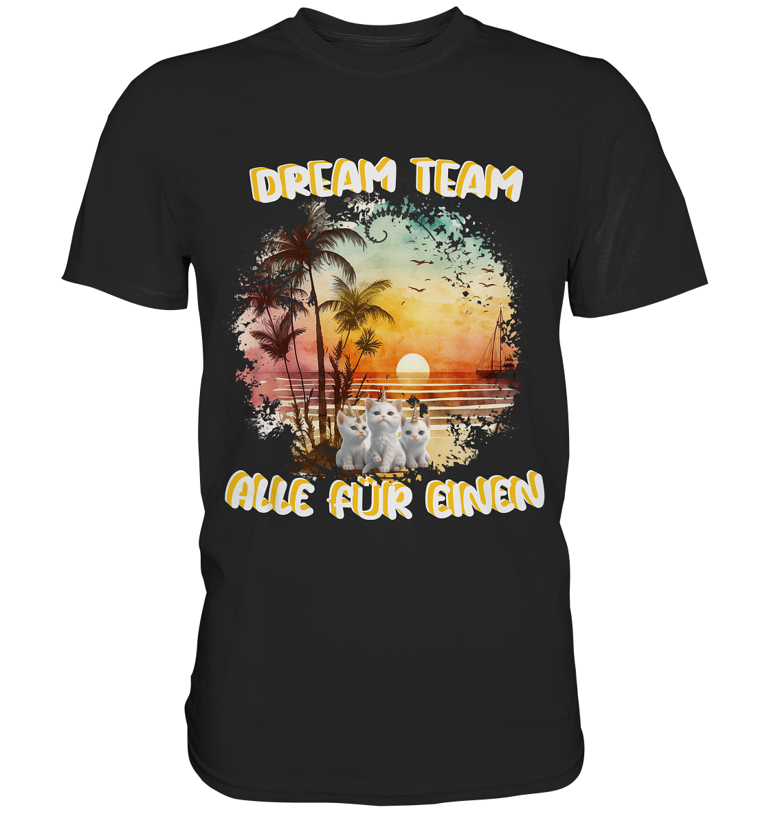 Dream Team, Einhorn Katzen Shirt, streetwear, casual t shirt, No 6 - Premium Shirt
