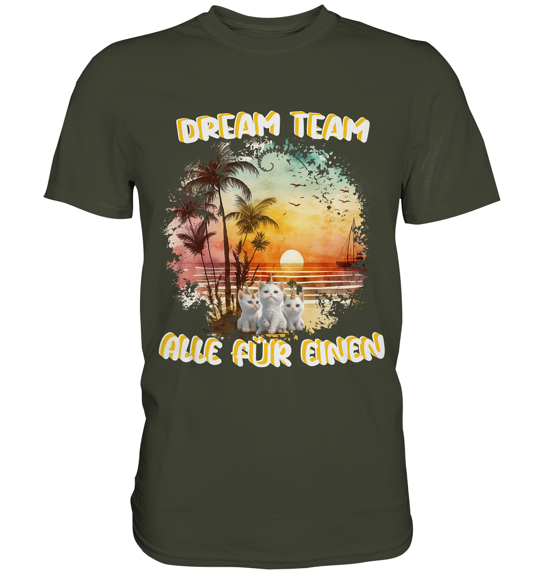 Dream Team, Einhorn Katzen Shirt, streetwear, casual t shirt, No 6 - Premium Shirt