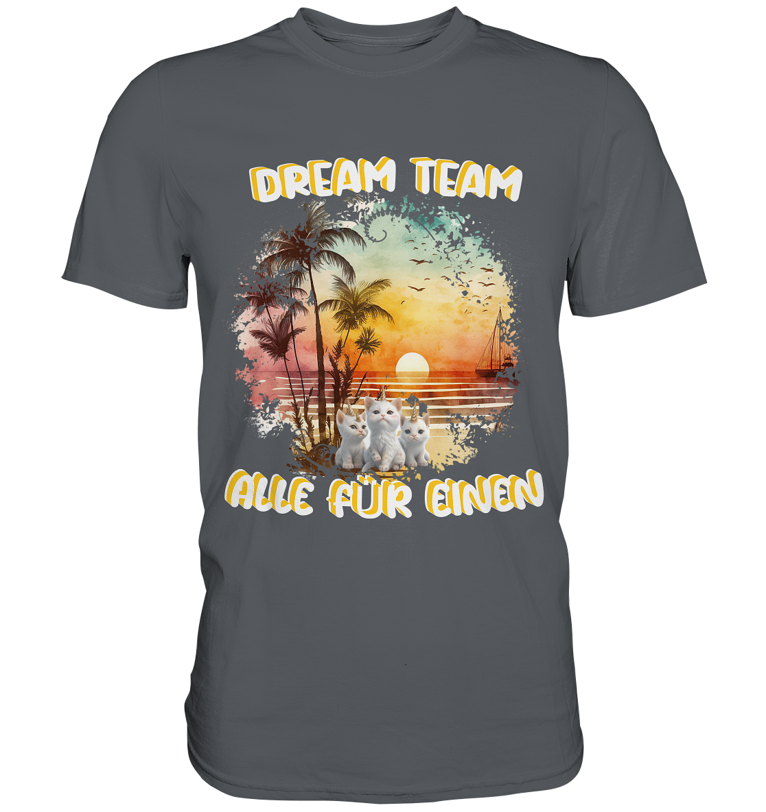 Dream Team, Einhorn Katzen Shirt, streetwear, casual t shirt, No 6 - Premium Shirt