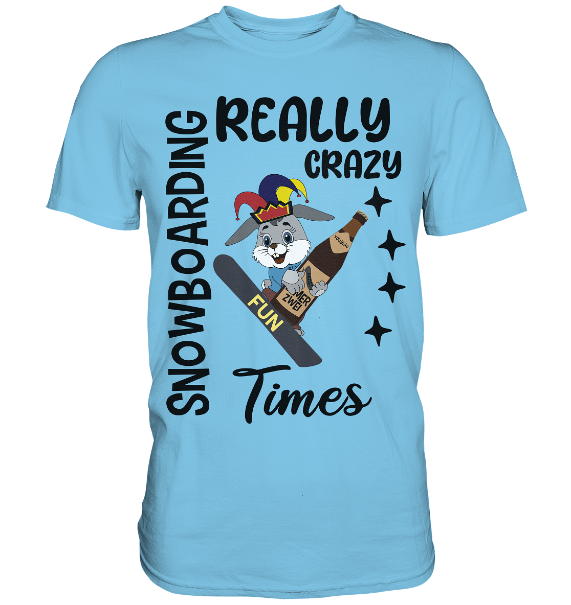 Snowboarding, really crazy, Osterhase mit Bierflasche - Premium Shirt