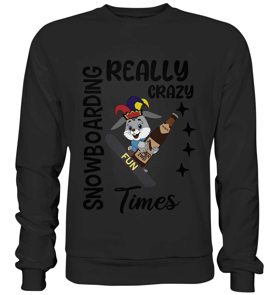 Snowboarding, really crazy, Osterhase mit Bierflasche - Premium Sweatshirt