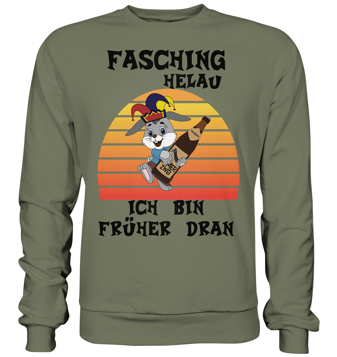 Fasching Helau, Osterhase feiert Karneval, Helau - Premium Sweatshirt