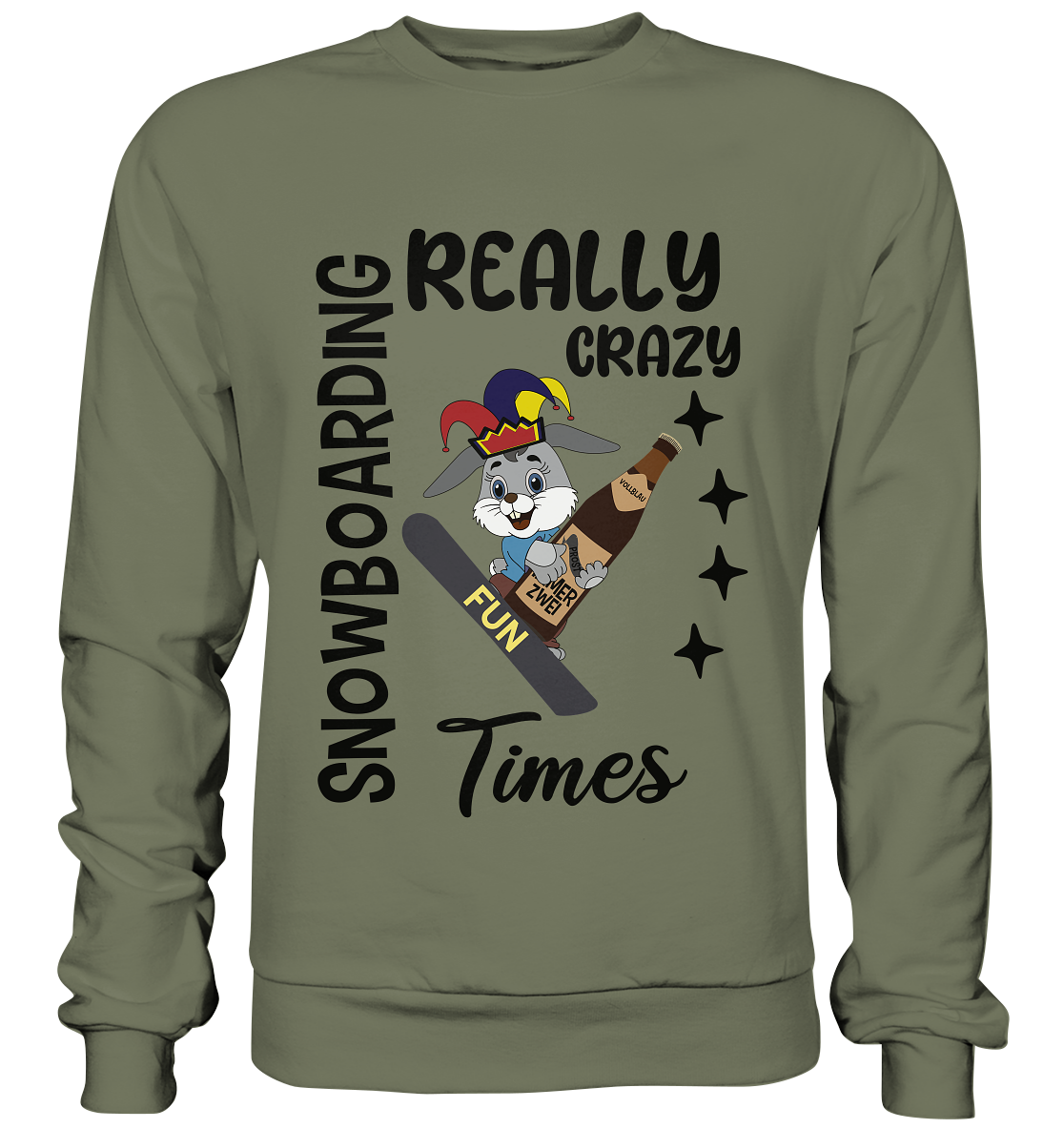 Snowboarding, really crazy, Osterhase mit Bierflasche - Premium Sweatshirt