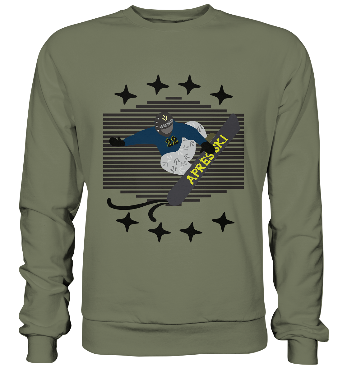 Snowboarding, Apres- Ski, Snowboard, - Premium Sweatshirt