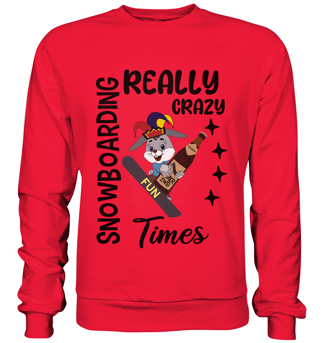 Snowboarding, really crazy, Osterhase mit Bierflasche - Premium Sweatshirt