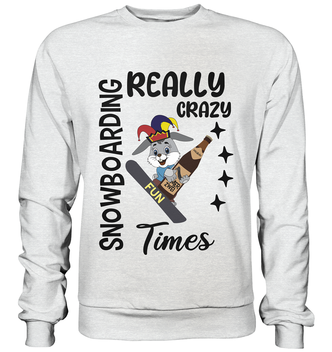 Snowboarding, really crazy, Osterhase mit Bierflasche - Premium Sweatshirt