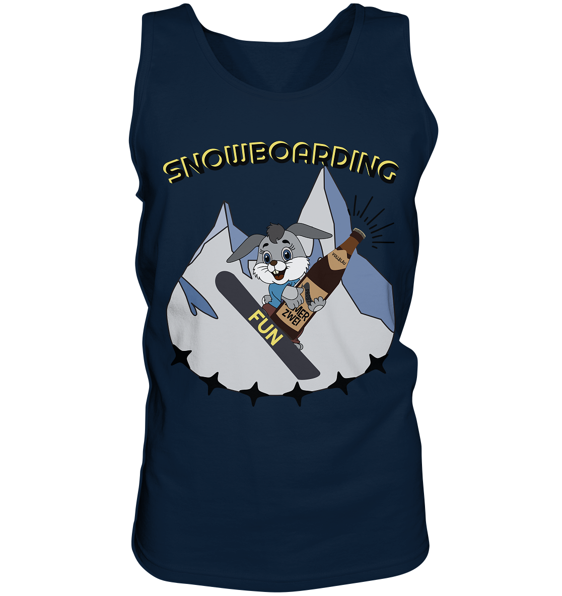 Snowboarding, Apres- Ski, Snowboard, Skihase und Bier - Tank-Top