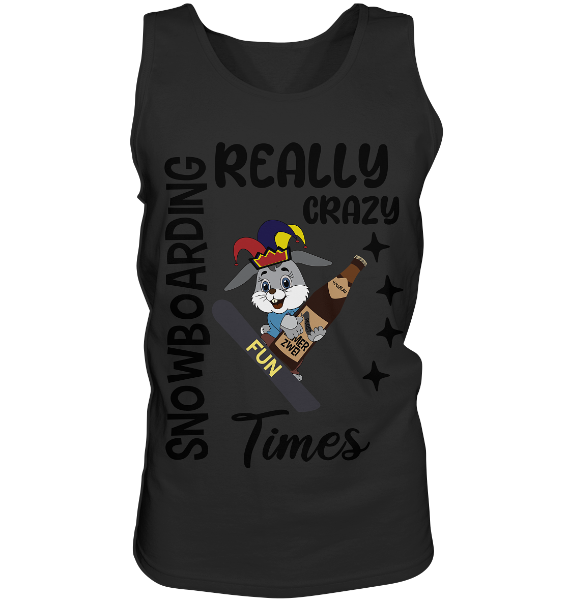 Snowboarding, really crazy, Osterhase mit Bierflasche - Tank-Top