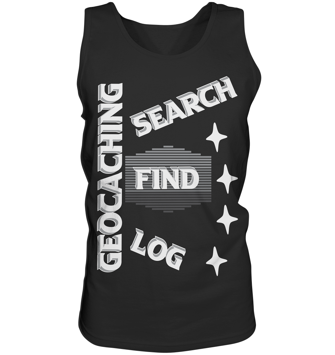 Geocaching-SEARCH-FIND-LOG, Cache Helles Disign Sterne - Tank-Top