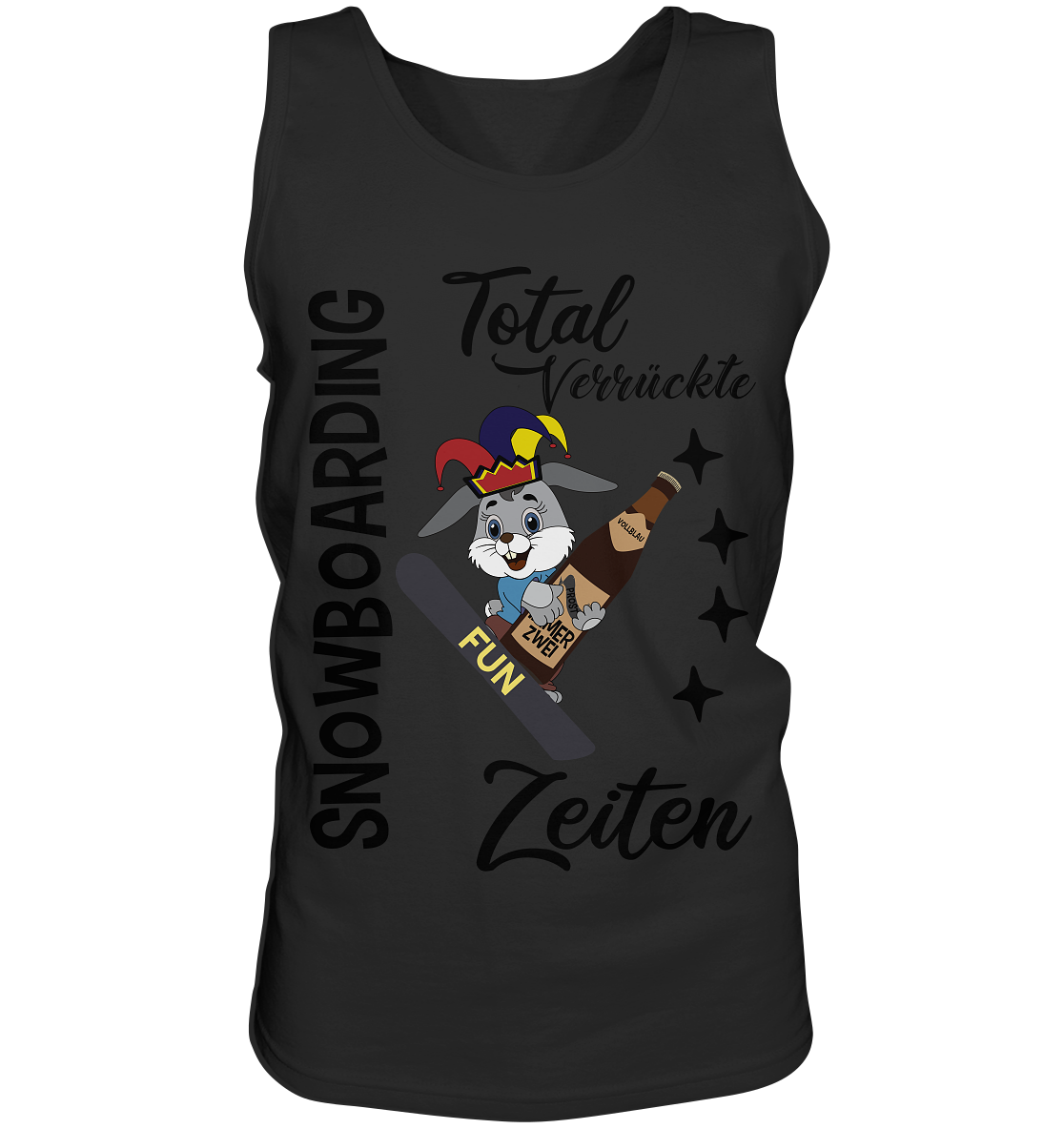 Snowboarding,verrückte Zeiten, Osterhase mit Bierflasche, Faschingsmütze - Tank-Top