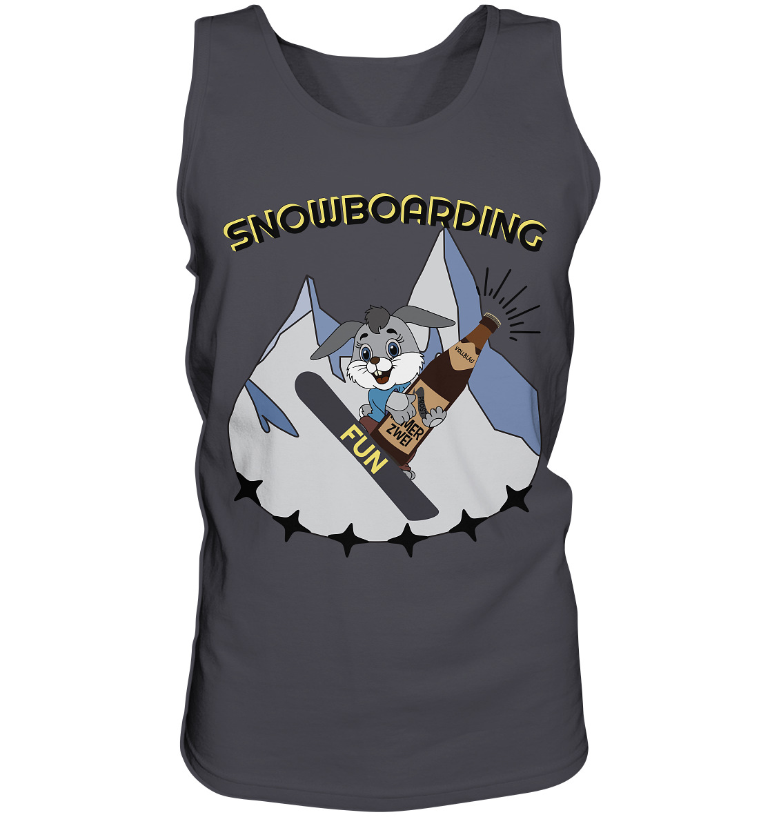 Snowboarding, Apres- Ski, Snowboard, Skihase und Bier - Tank-Top