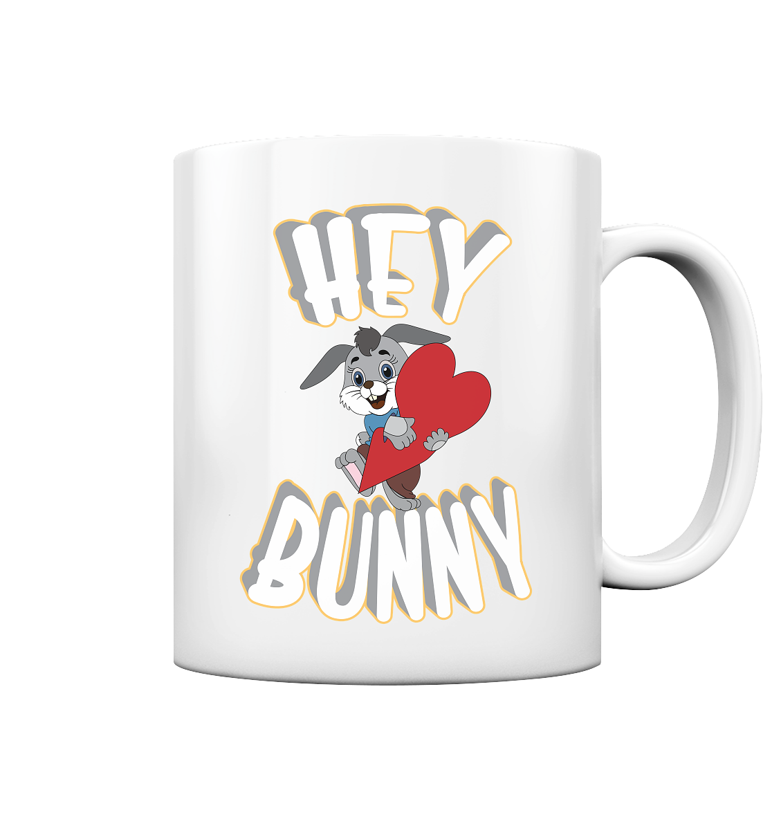 Hey Bunny, Valentine, Valentinstag am 14. Februar, Geschenkideen - Tasse glossy