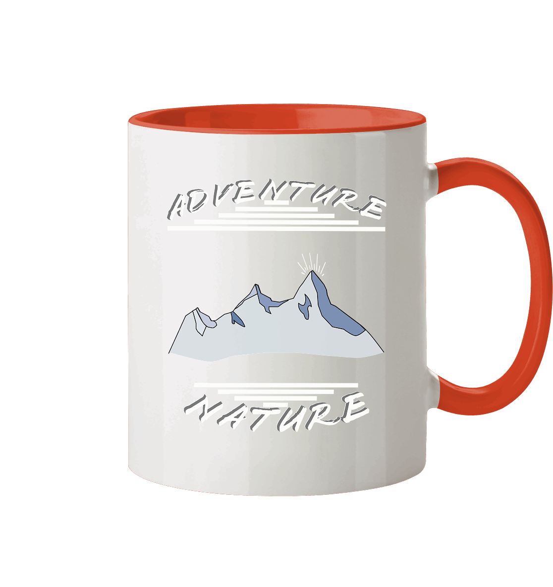Adventure Nature, Abenteuer Natur, Camping, Geocaching - Tasse zweifarbig
