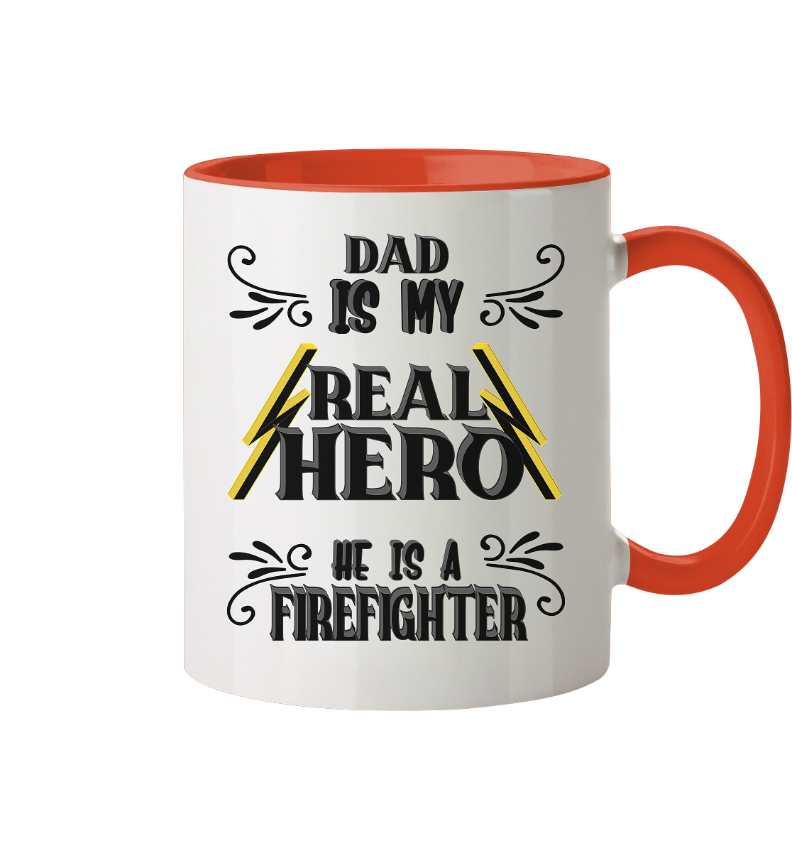 My Real Hero, Firefighter Dad - Tasse zweifarbig