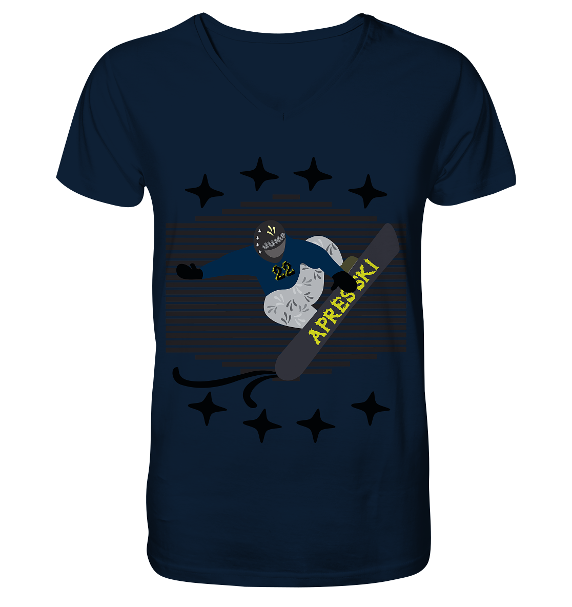 Snowboarding, Apres- Ski, Snowboard, - V-Neck Shirt