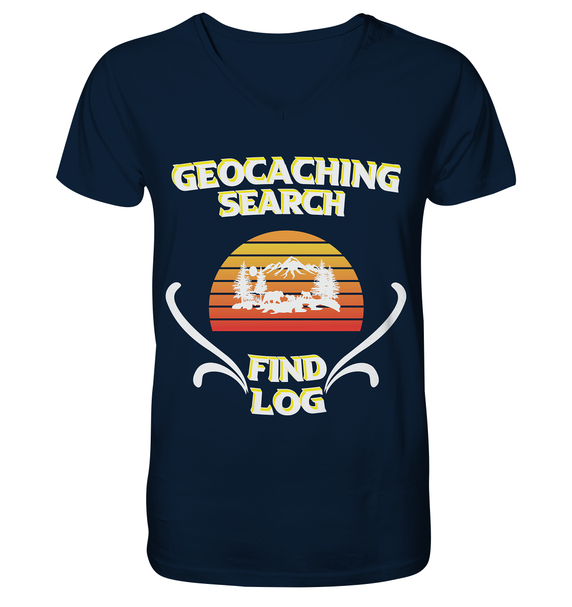 Geocaching, Suchen, Finden und Log, Geocache - V-Neck Shirt