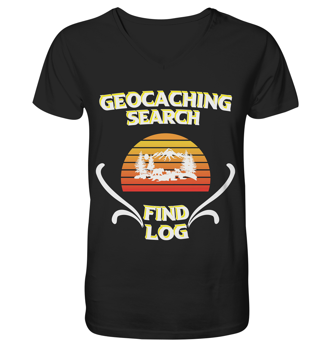 Geocaching, Suchen, Finden und Log, Geocache - V-Neck Shirt