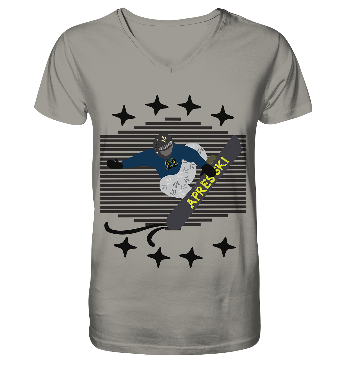 Snowboarding, Apres- Ski, Snowboard, - V-Neck Shirt