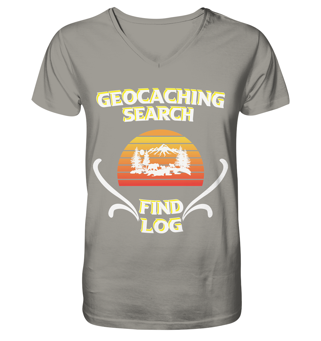 Geocaching, Suchen, Finden und Log, Geocache - V-Neck Shirt
