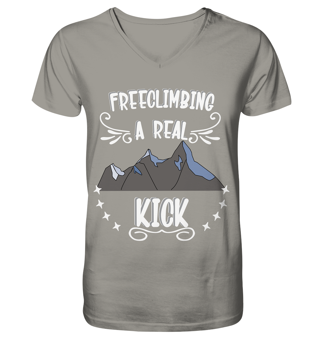 Freeclimbing - a real kick, sportlich & gefährlich - V-Neck Shirt