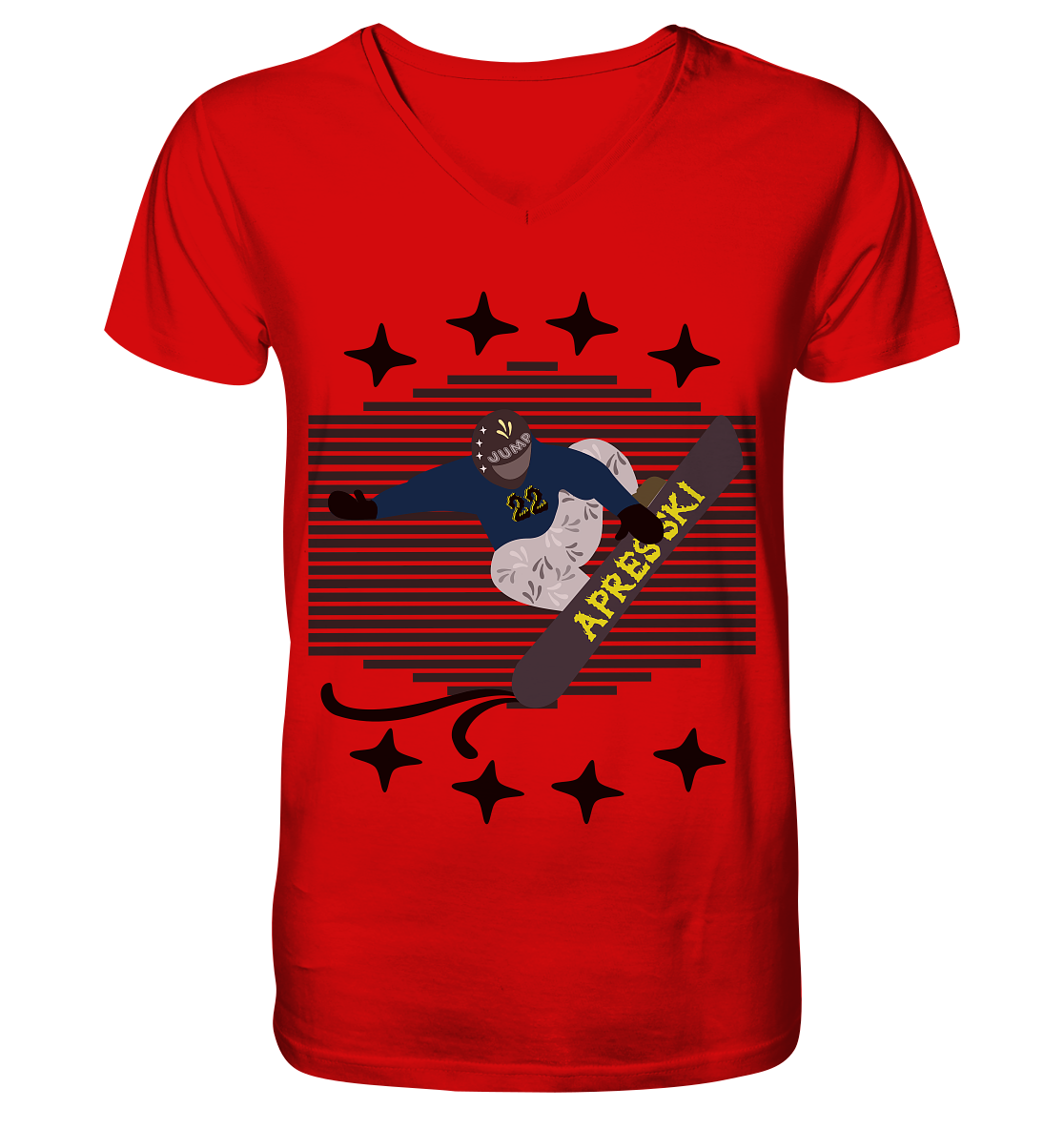 Snowboarding, Apres- Ski, Snowboard, - V-Neck Shirt