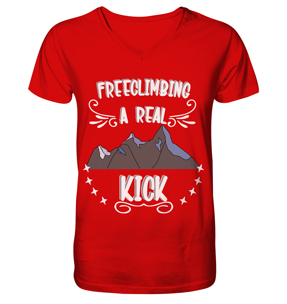 Freeclimbing - a real kick, sportlich & gefährlich - V-Neck Shirt