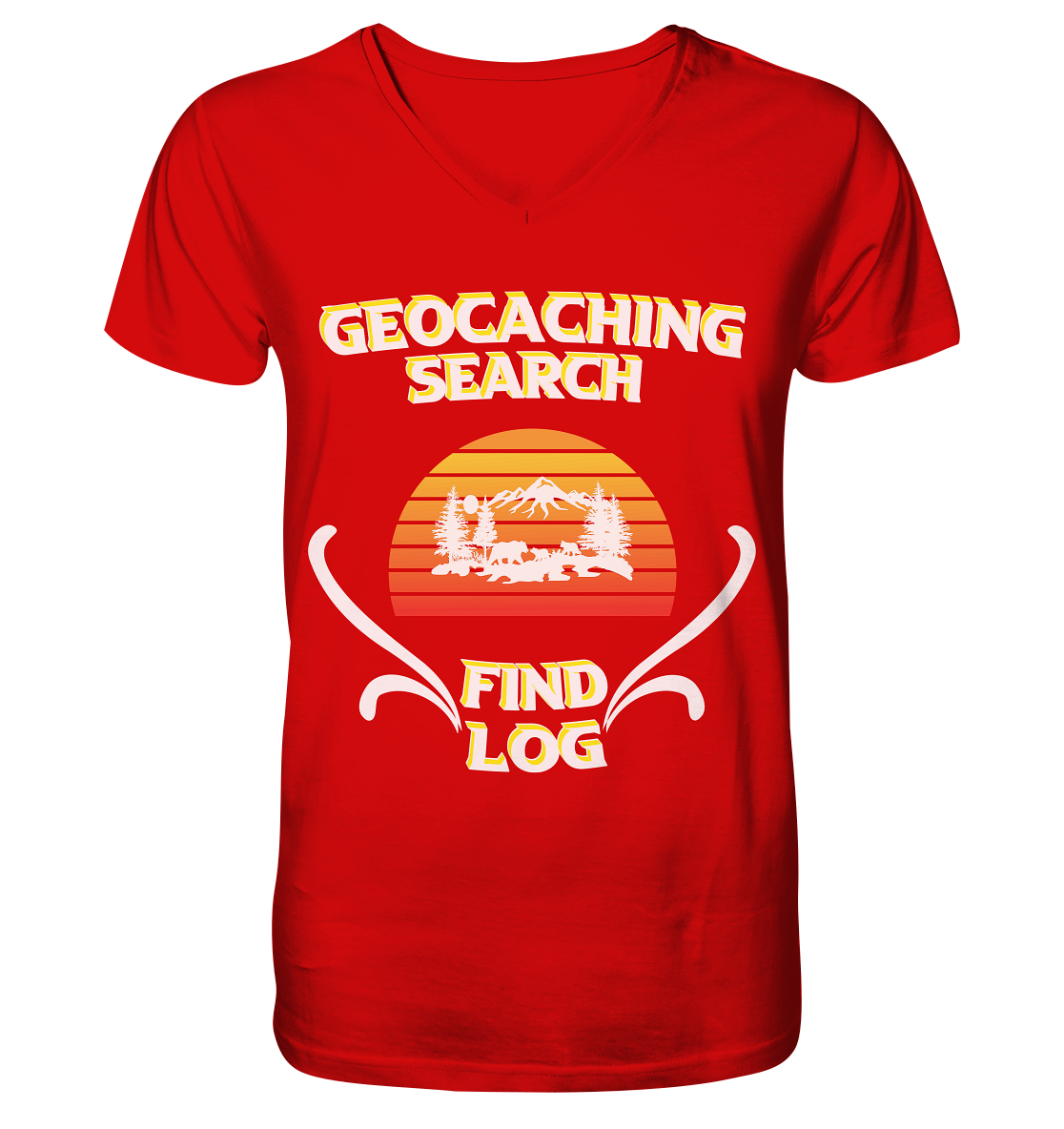 Geocaching, Suchen, Finden und Log, Geocache - V-Neck Shirt