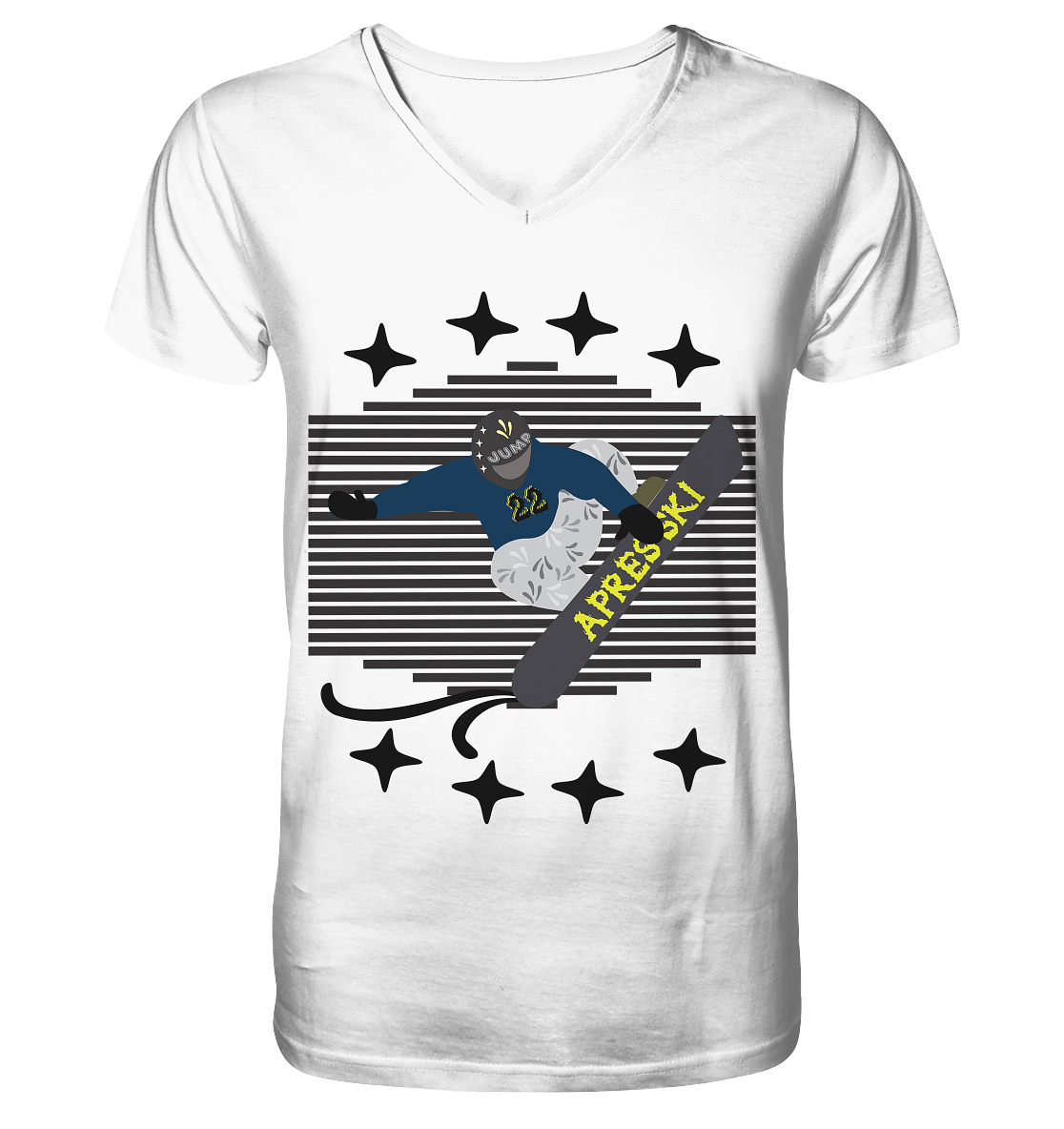 Snowboarding, Apres- Ski, Snowboard, - V-Neck Shirt